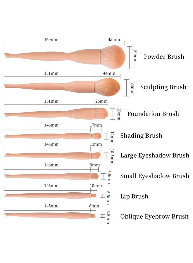 Makeup Brush Set (8 Piece) Pink With Pu Storage Box Synthetic Bristle Foundation Face Powder Blush Eyeshadow Brush Makeup Brush Kit
