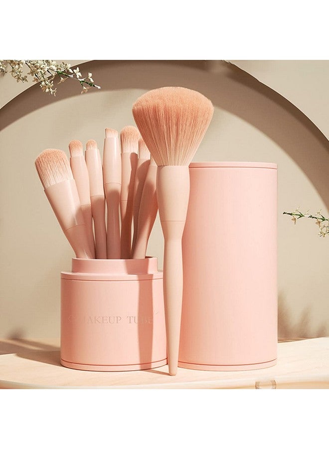Makeup Brush Set (8 Piece) Pink With Pu Storage Box Synthetic Bristle Foundation Face Powder Blush Eyeshadow Brush Makeup Brush Kit