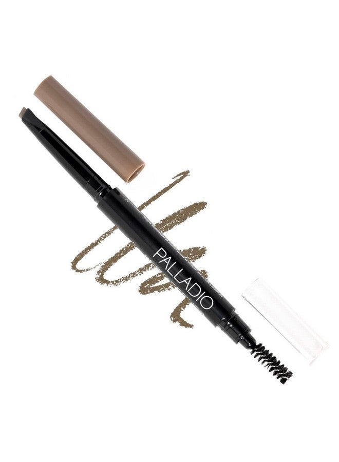 Brow Definer Retractable Pencil, Triangular Tip Fills Brows For A Natural Look, Tame And Shape Eyebrows With Spoolie Brush, Eyebrow Shaper, Buildable Light To Dark Colors, All Day Wear (Taupe)