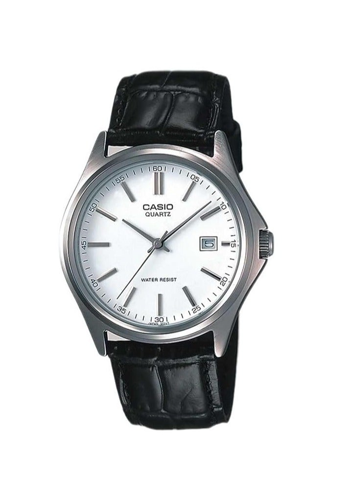 CASIO Men's Leather Analog Wrist Watch MTP-1183E-7ADF - 32 mm - Black