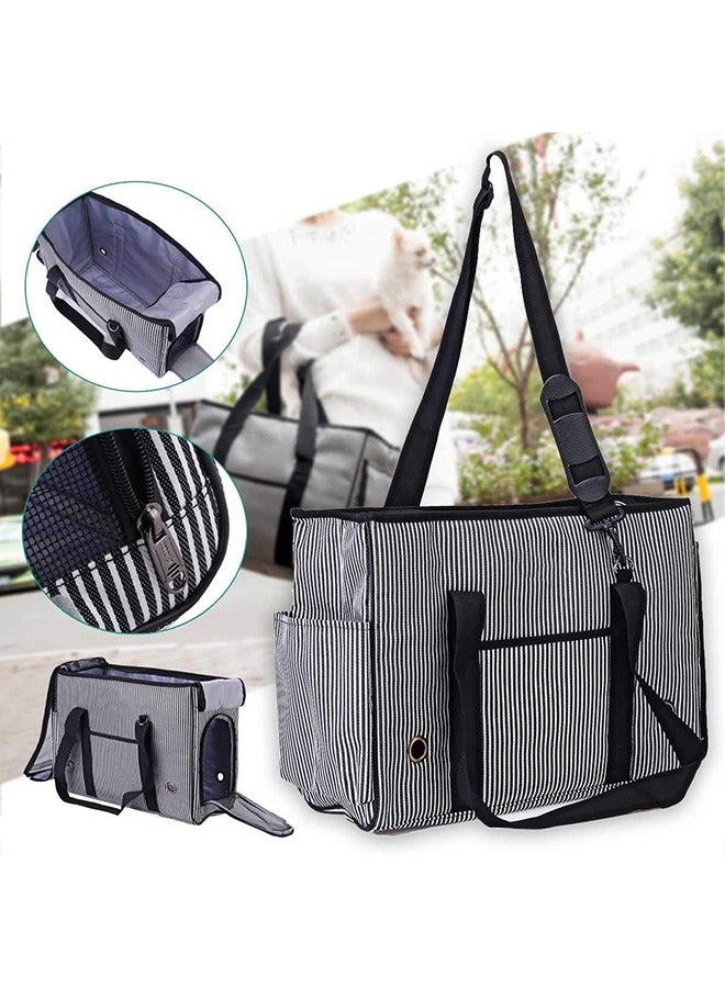 Portable Pet Carrier Travel Bag Black/White Small 26x19x43cm