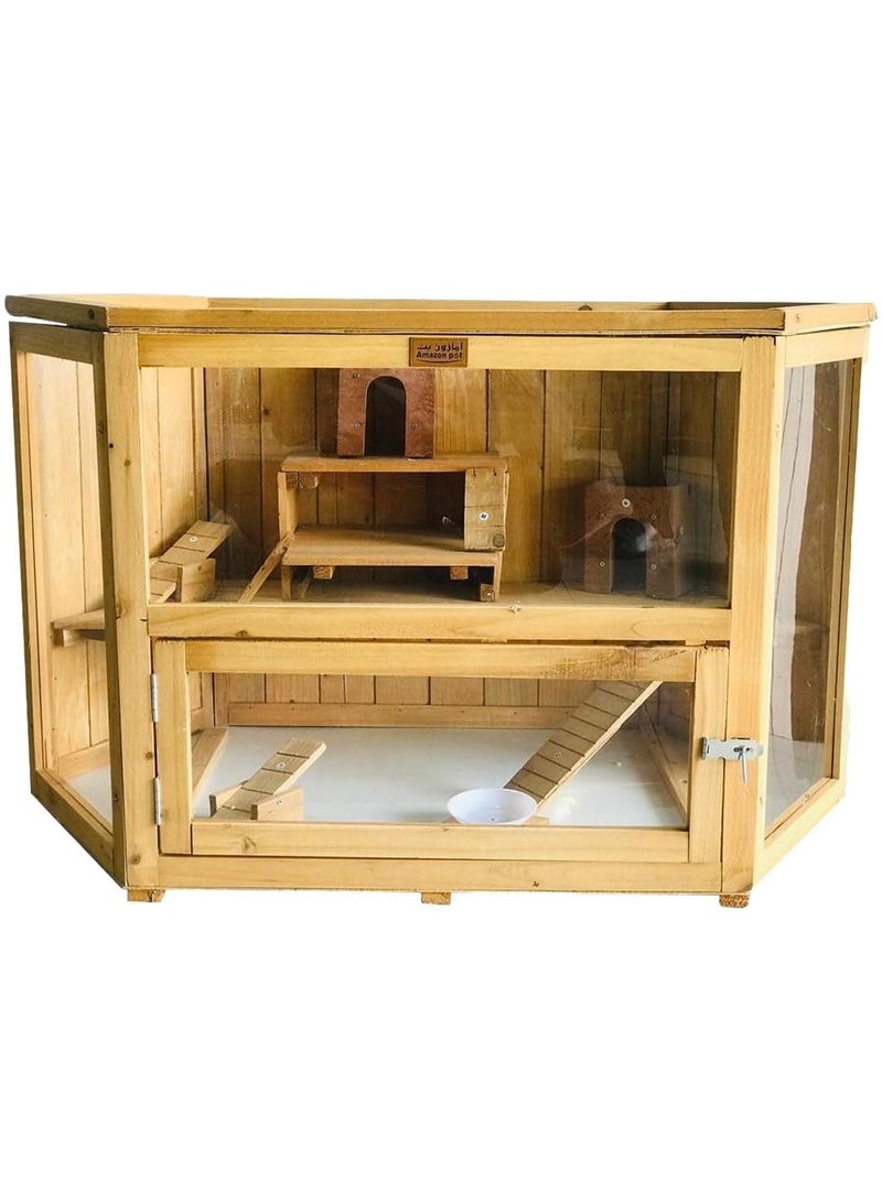 Natural Wood Hamster House, Wooden Small Pet House