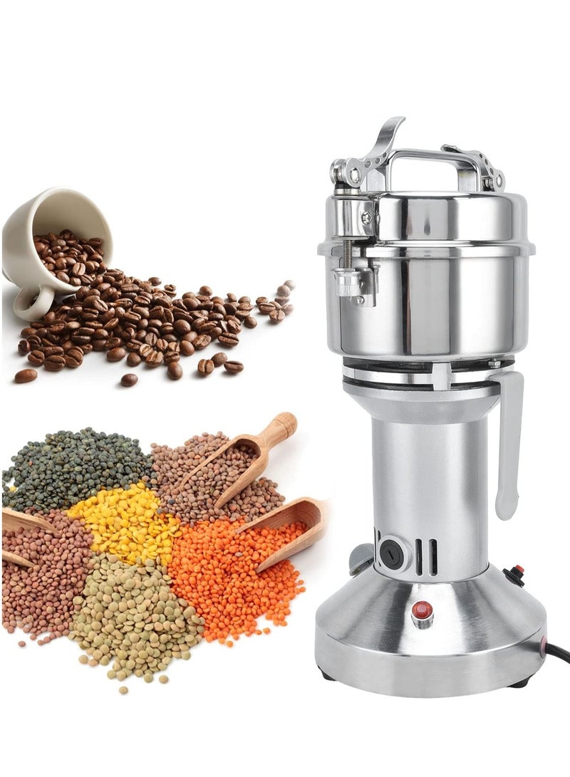 350 Grams Powder Grinder Machine, Electric Grain Mill Grinder Overload Protection Switch with Quick Opening Buckle Coffee Spice for Kitchen