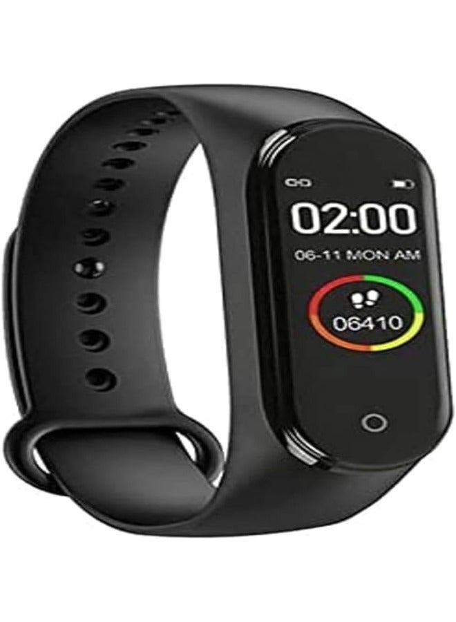 Best Waterproof Bluetooth Smart Watch with Heart Rate Monitor Fitness Tracker for Android and iPhone Upgraded M4 Band Black  Health Management IP67 Call SMS WeChat WhatsApp