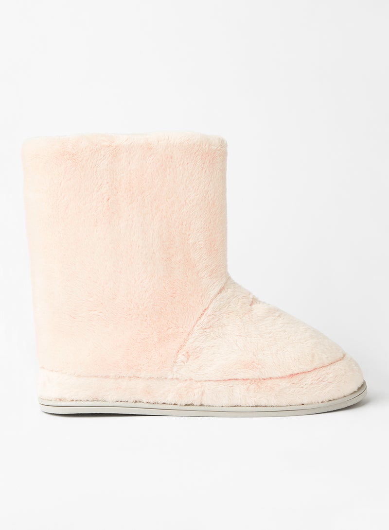 Plush Slip-On Boots Pink