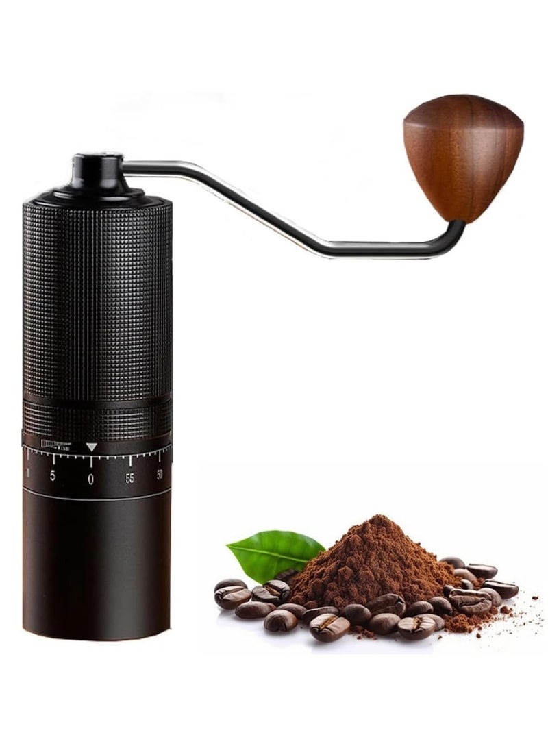 Manual Coffee Grinder Upgraded Hand Coffee Bean Grinder with Stainless Steel Conical Burr Adjustable Double Bearing Positioning for Drip Coffee Espresso French Press Pour Over (Capacity 23g)