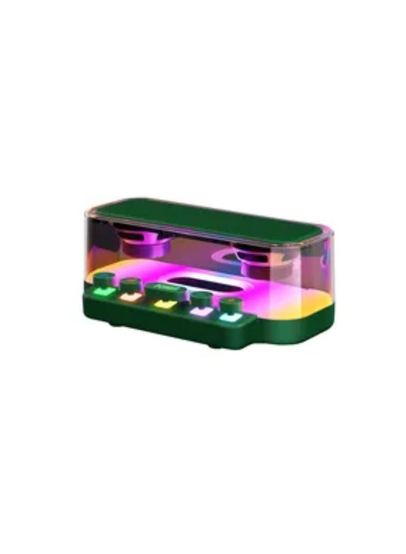 Portable Transparent Luminous Colorful RGB Dazzling Desktop Card Audio Double Trumpet Mechanical Button Smart Bluetooth Speaker
