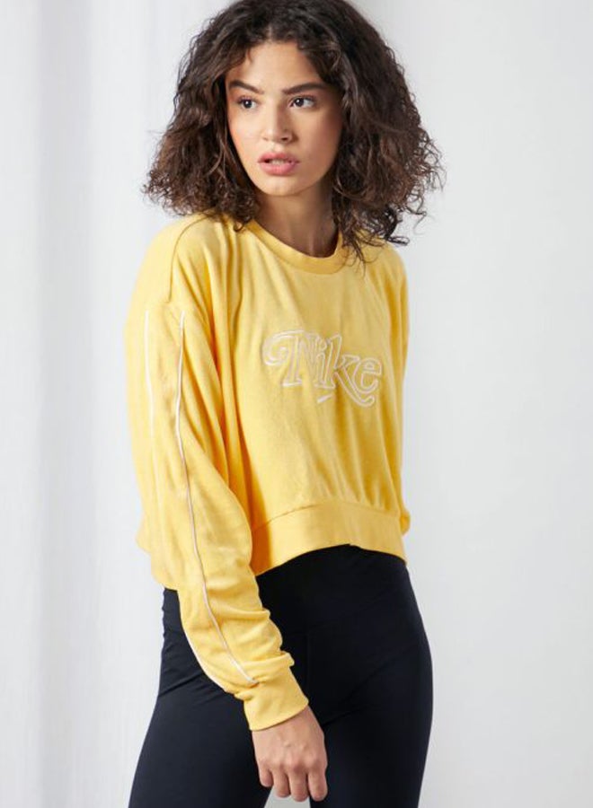 Retro Femme Terry Cropped Sweatshirt Topaz Gold