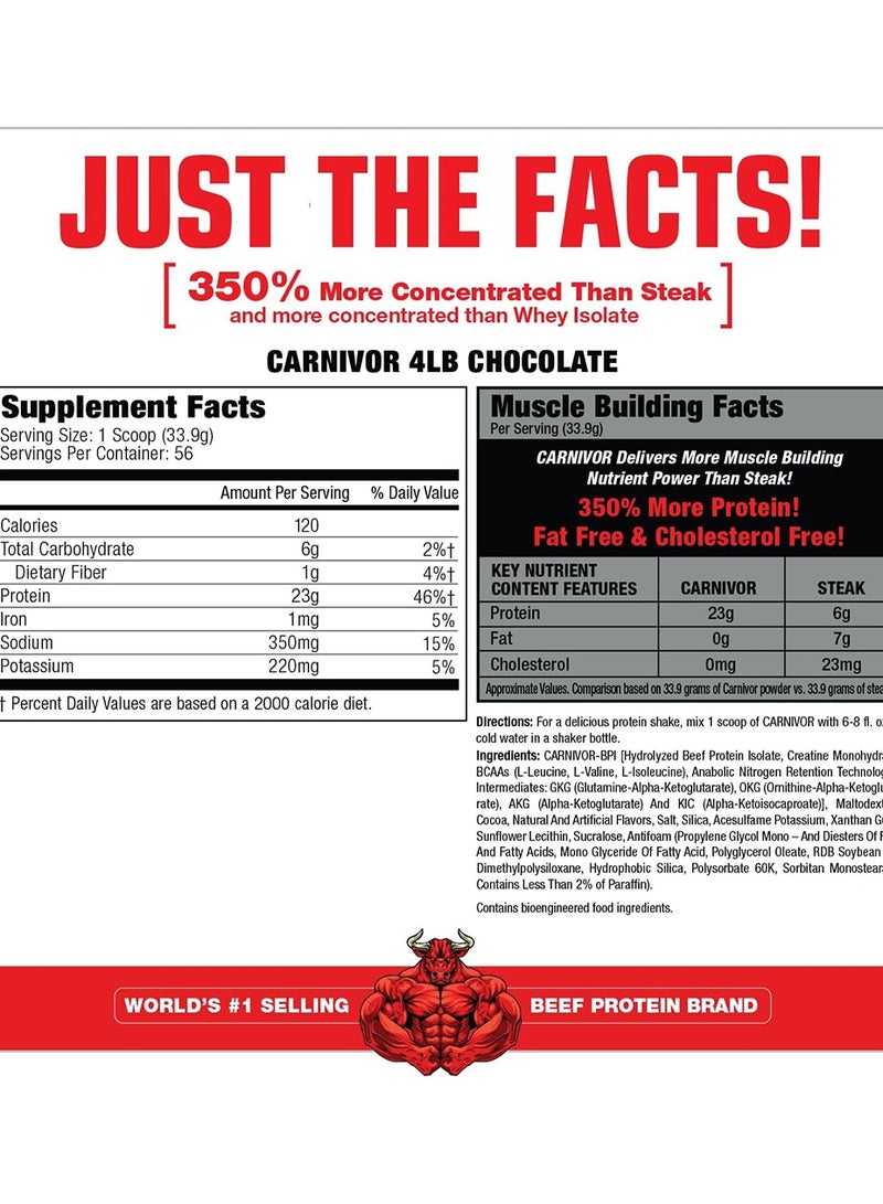 MuscleMeds Carnivor Beef Protein Isolate 55 Servings Chocolate 4.19Lb 1898g
