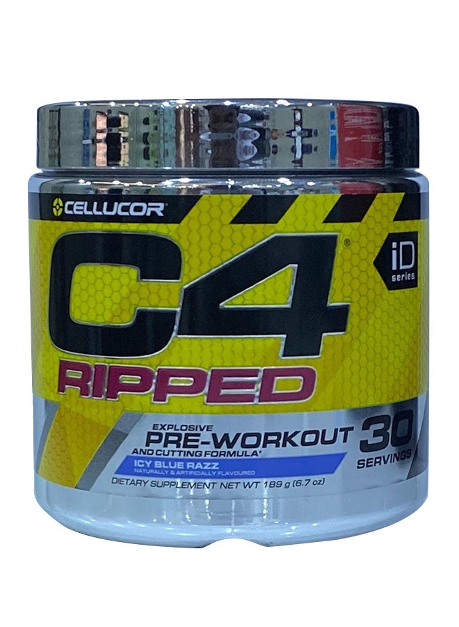 C4 Ripped Explosive Pre-Workout - Icy Blue Razz - 30 Servings 189 Gm