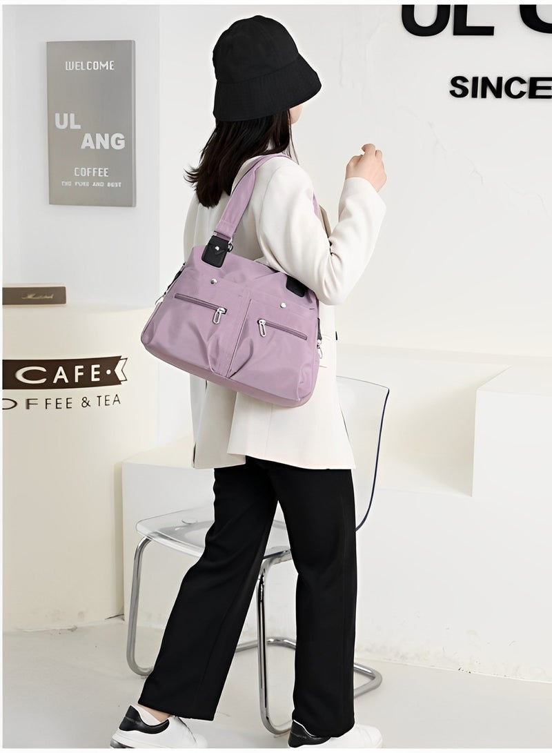 Canvas Tote Bag Waterproof Nylon Multi Pocket Shoulder Bags Laptop Work Bag Purse and Handbags for Women & Men