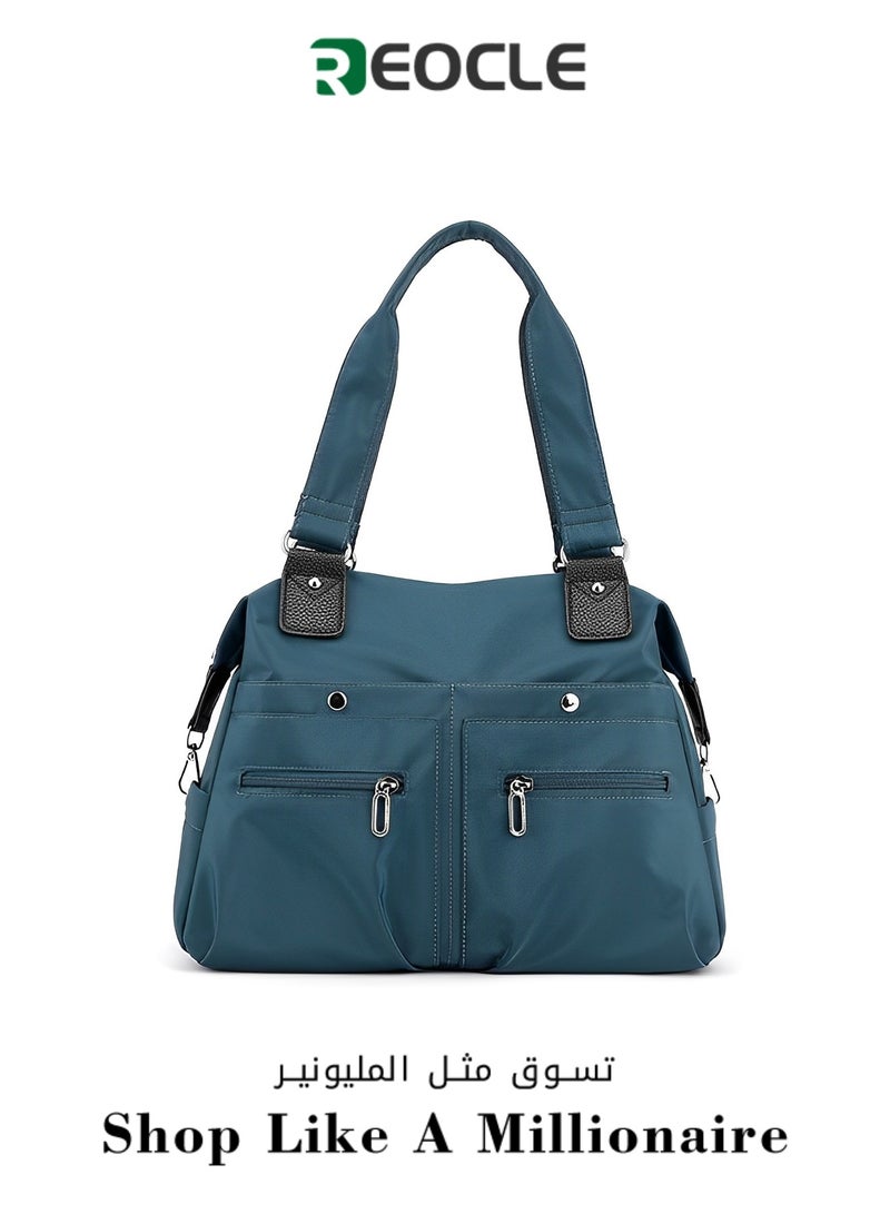 Canvas Tote Bag Waterproof Nylon Multi Pocket Shoulder Bags Laptop Work Bag Purse and Handbags for Women & Men