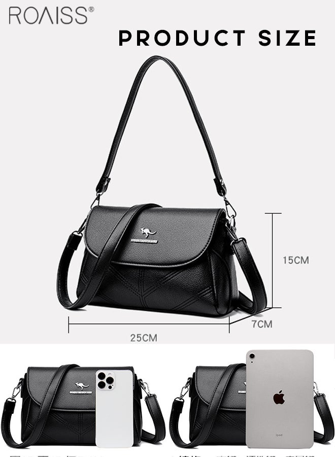 Fashionable Casual Flip Crossbody Bag Women'S Daily Commuting Pu Leather Material Adjustable Strap Shoulder Bag