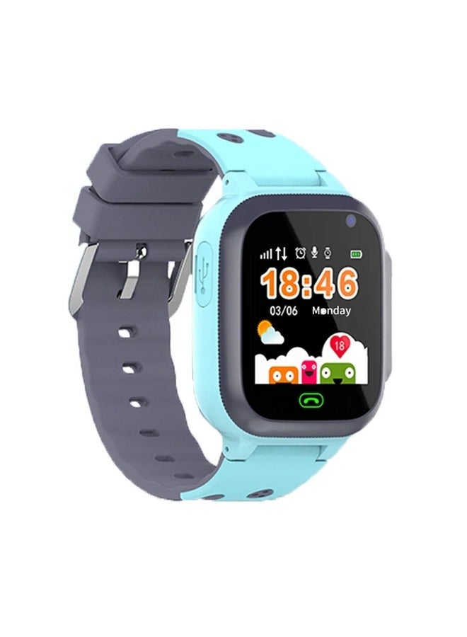 Kids Smart Watch With Calling Feature Support SIM Card  Waterproof Watch Phone for Children Kid Student One Button Speed Dial Voice Call Chat HD Touch Screen Offers Security Positioning Watch Blue