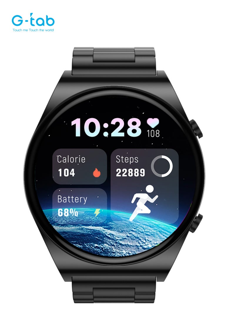 G-Tab GT3 Pro Max smartwatch/1.39 Inches Semi Amoled/IP68 Waterproof/One Click Connection/300 mAh Battery/Health monitoring/Multi sport Mode/ 1 Year Warranty