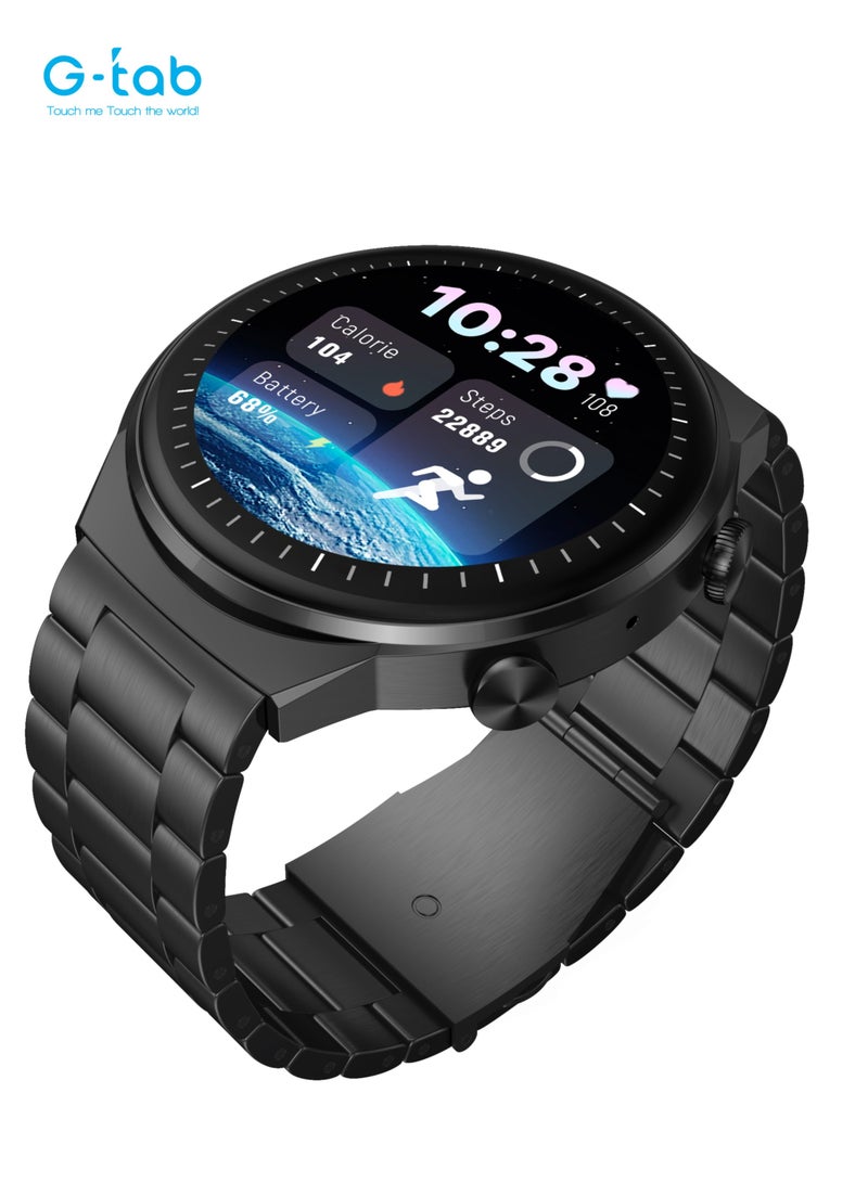 G-Tab GT3 Pro Max smartwatch/1.39 Inches Semi Amoled/IP68 Waterproof/One Click Connection/300 mAh Battery/Health monitoring/Multi sport Mode/ 1 Year Warranty