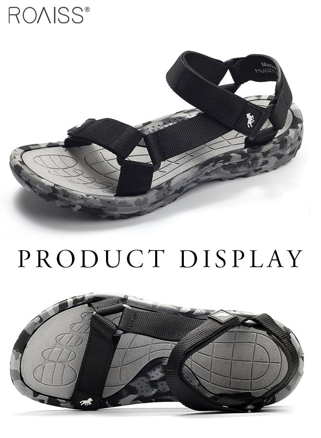 Fashionable Simple Versatile Sandals Men'S Daily Commuting Camouflage Print Open Toe Velcro Beach Summer Sandals