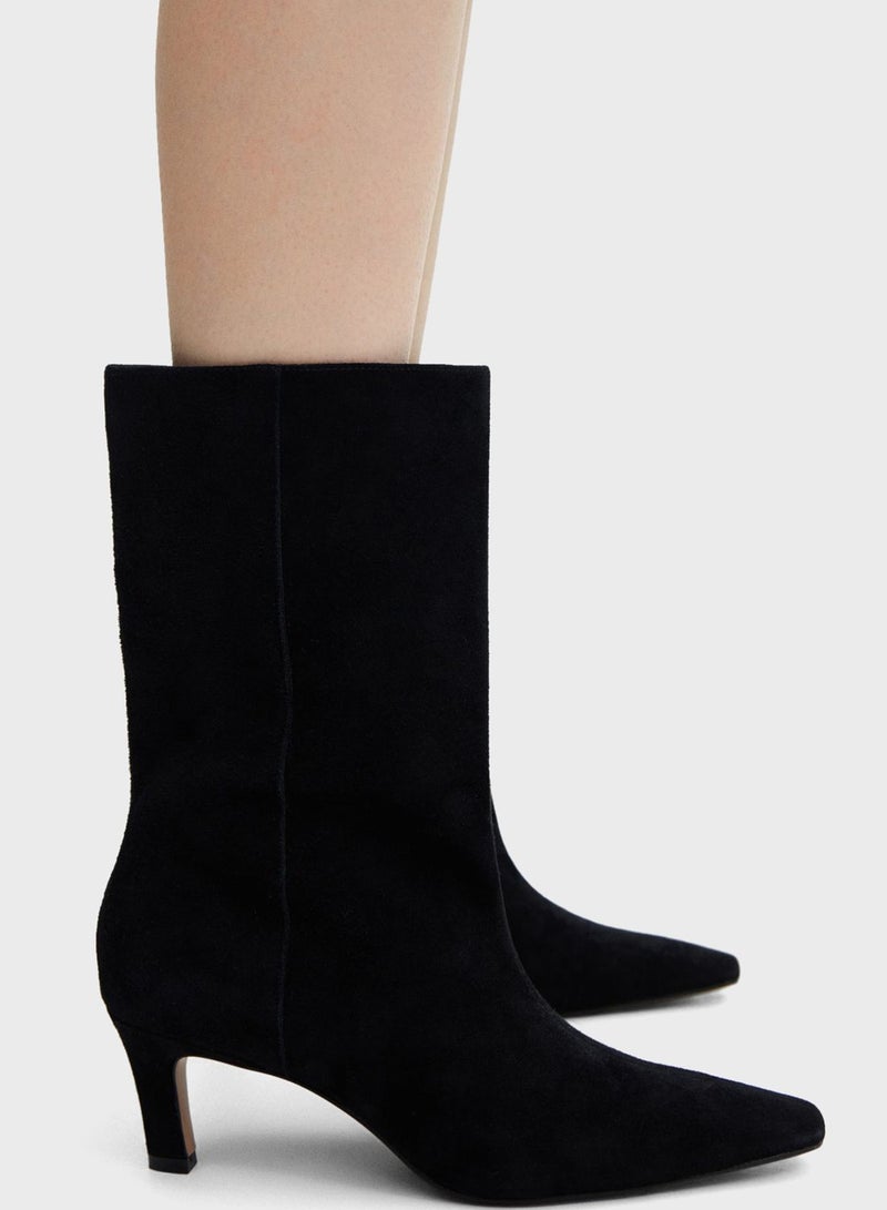 Hiro Mid Heel Ankle Boots