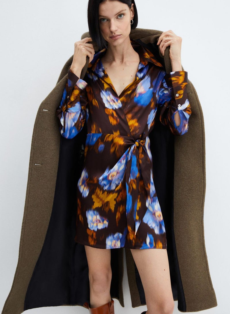 Floral Print Wrap Dress