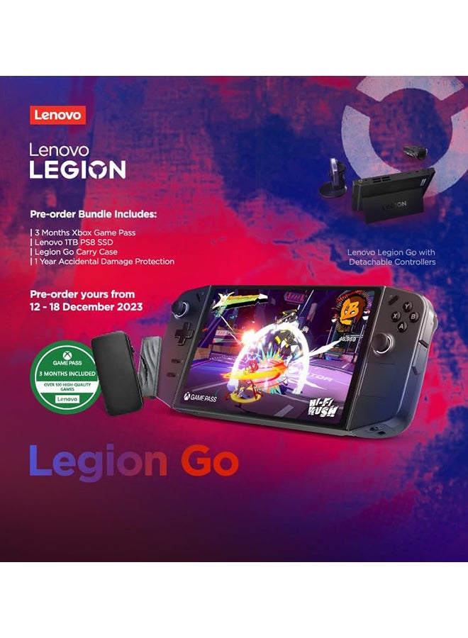 Legion Go, Handheld Gaming, AMD Ryzen Z1 Extreme Processor, 16GB RAM, 512GB SSD Storage, Integrated AMD Radeon Graphics, 8.8