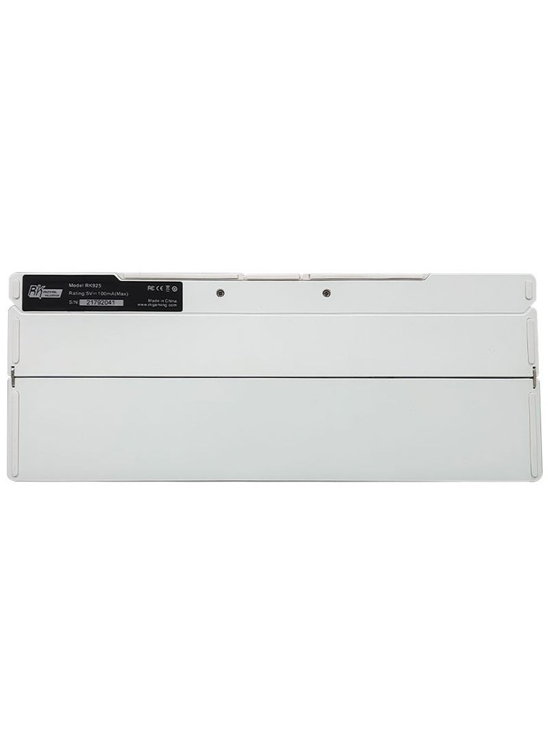 RK925 Wireless Bluetooth With White Backlit, 68 Keys,60% Foldable Mechanical Keyboard With Built-In Stand Holder Red Switch
