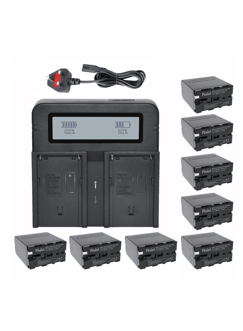 DMK Power NP-F970/NP-F960 (9800mAh) 8Pack Battery With DC-03 Digital Dual Battery Charger