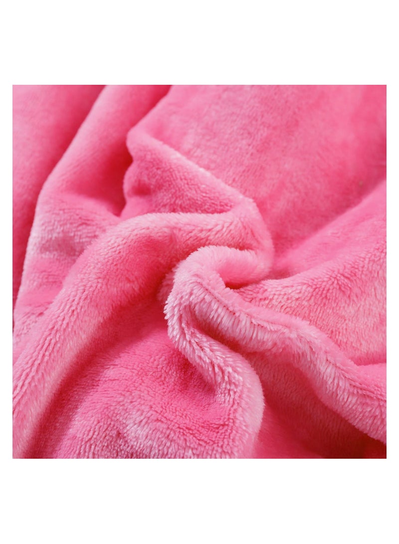 Soft Sheep Reversible Sherpa Blanket King Size for Bed Throw Sofa Travel Flannel Blanket Pink 220x240cm