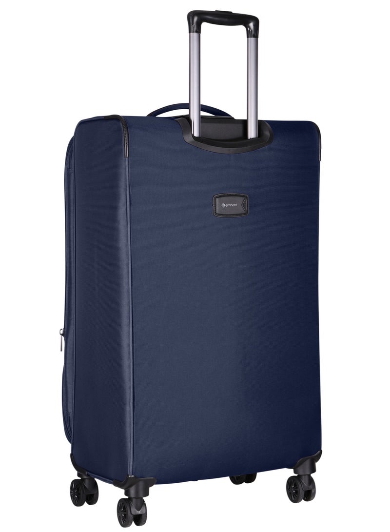 Expandable Trolley Luggage Set of 3 Bag Soft Suitcase for Unisex Travel Polyester Shell Lightweight with TSA lock Double Spinner Wheels E777SZ Navy Blue