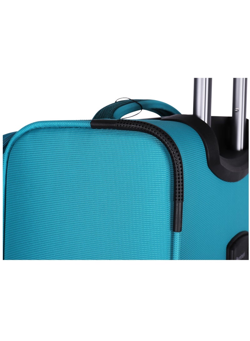 Expandable Trolley Luggage Set of 3 Bag Soft Suitcase for Unisex Travel Polyester Shell Lightweight with TSA lock Double Spinner Wheels E777SZ Green