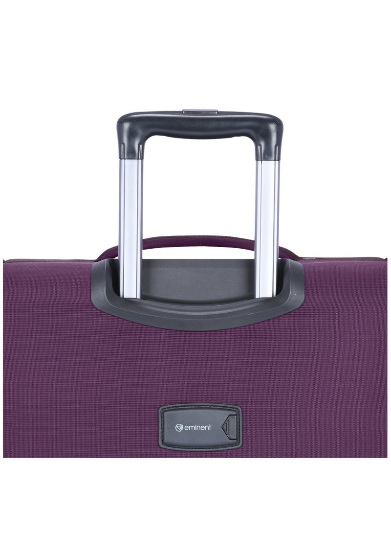 Expandable Trolley Luggage Set of 3 Bag Soft Suitcase for Unisex Travel Polyester Shell Lightweight with TSA lock Double Spinner Wheels E777SZ Purple