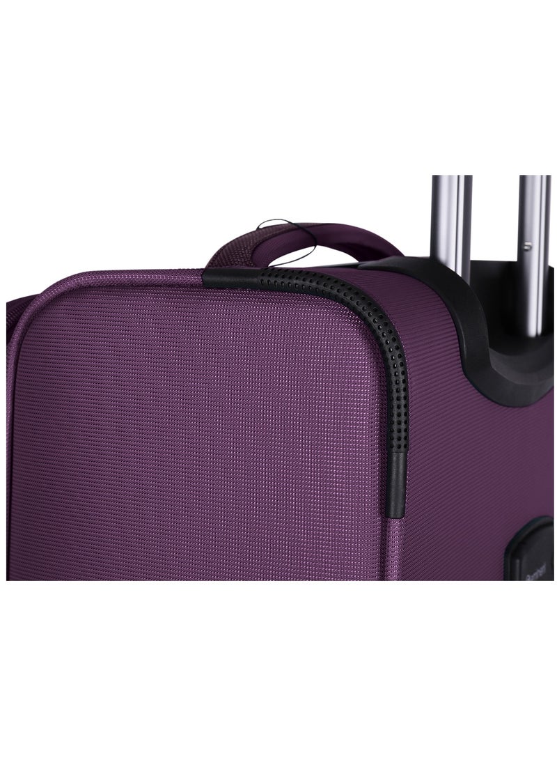 Expandable Trolley Luggage Set of 3 Bag Soft Suitcase for Unisex Travel Polyester Shell Lightweight with TSA lock Double Spinner Wheels E777SZ Purple
