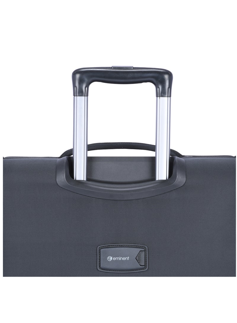 Expandable Luggage Trolley Bag Soft Suitcase for Unisex Travel Polyester Shell Lightweight with TSA lock Double Spinner Wheels E765SZ Carry On 20 Inch Black