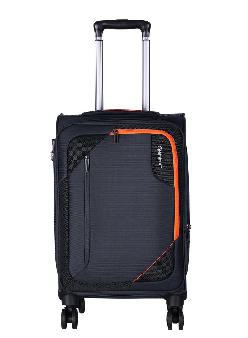 Expandable Luggage Trolley Bag Soft Suitcase for Unisex Travel Polyester Shell Lightweight with TSA lock Double Spinner Wheels E765SZ Carry On 20 Inch Black