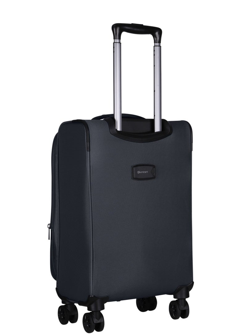 Expandable Luggage Trolley Bag Soft Suitcase for Unisex Travel Polyester Shell Lightweight with TSA lock Double Spinner Wheels E765SZ Carry On 20 Inch Black