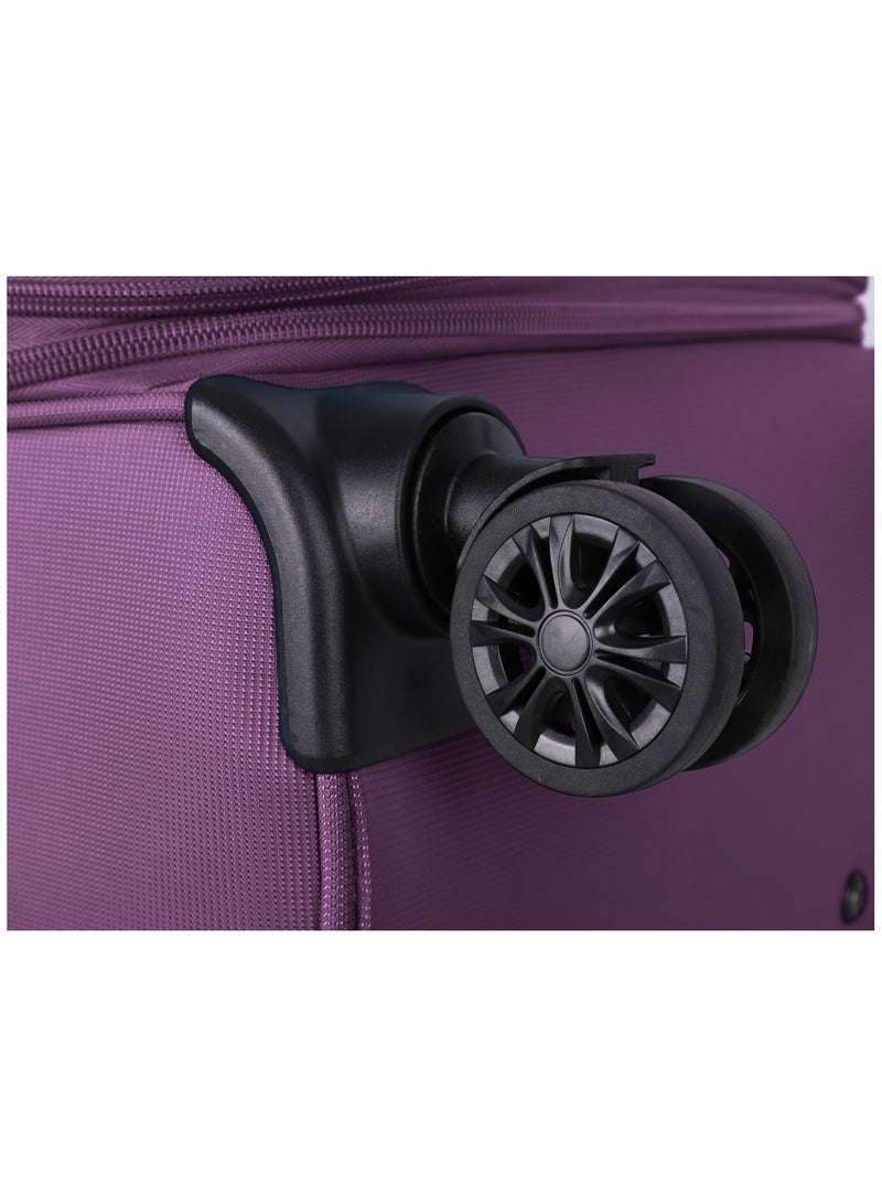 Expandable Luggage Trolley Bag Soft Suitcase for Unisex Travel Polyester Shell Lightweight with TSA lock Double Spinner Wheels E765SZ Carry On 20 Inch Purple