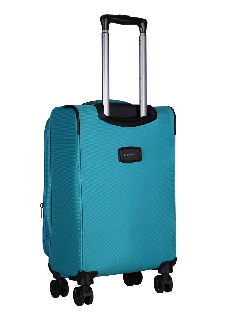 Expandable Luggage Trolley Bag Soft Suitcase for Unisex Travel Polyester Shell Lightweight with TSA lock Double Spinner Wheels E765SZ Medium Checked 24 Inch Green