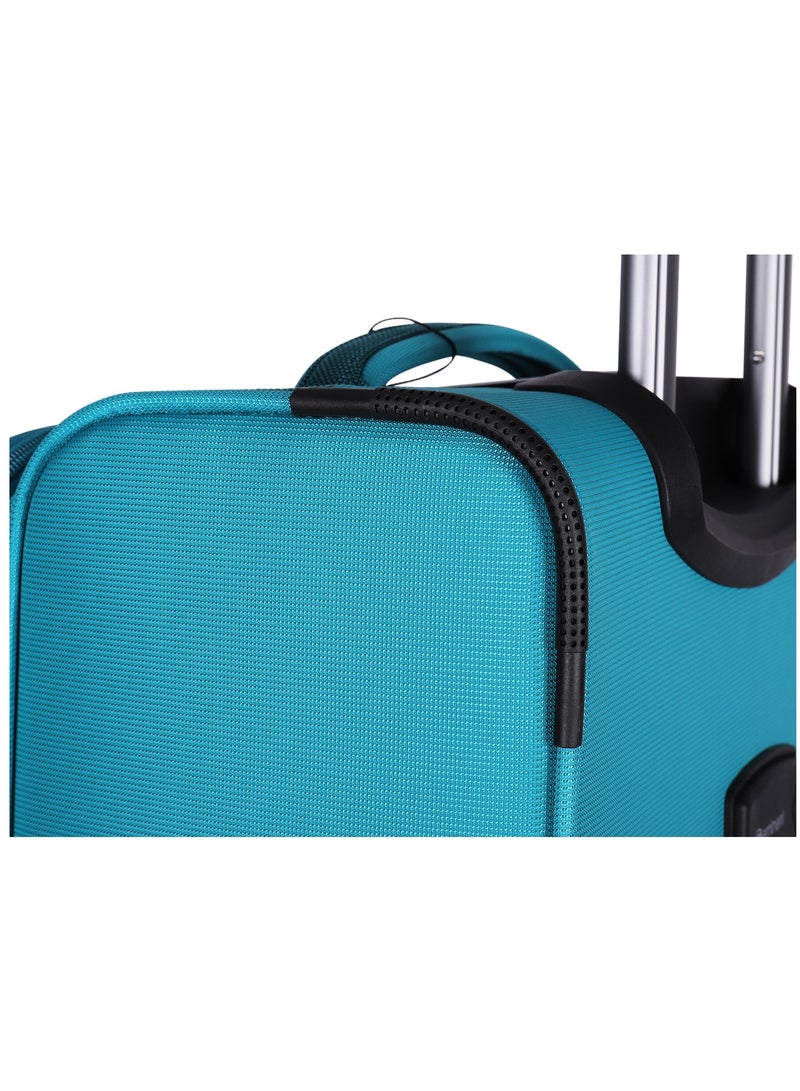 Expandable Luggage Trolley Bag Soft Suitcase for Unisex Travel Polyester Shell Lightweight with TSA lock Double Spinner Wheels E765SZ Medium Checked 24 Inch Green