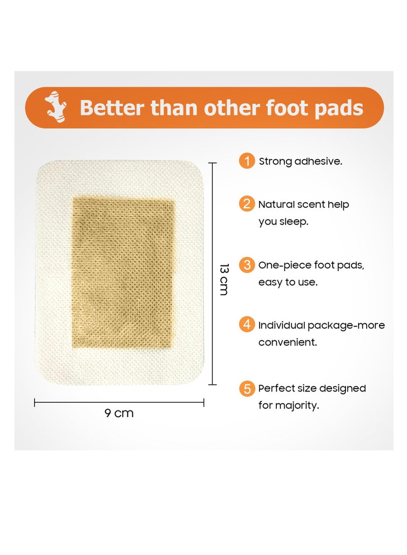 Foot Patches, 10 Ginger Foot Patches, for Better Sleep and Stress Relief, Deep Cleansing Ginger Patches with Natural Bamboo Vinegar Powder and Ginger Powder Premium Ingredients for Foot Care