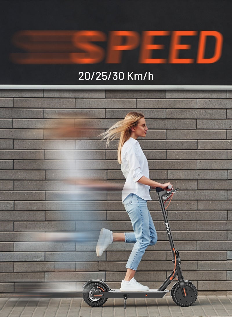 Electric City Scooter Pro 250W with Helmet / Included Phone Mount / 80kg Load / Durable Aluminum Alloy Scooter / Foldable - Black