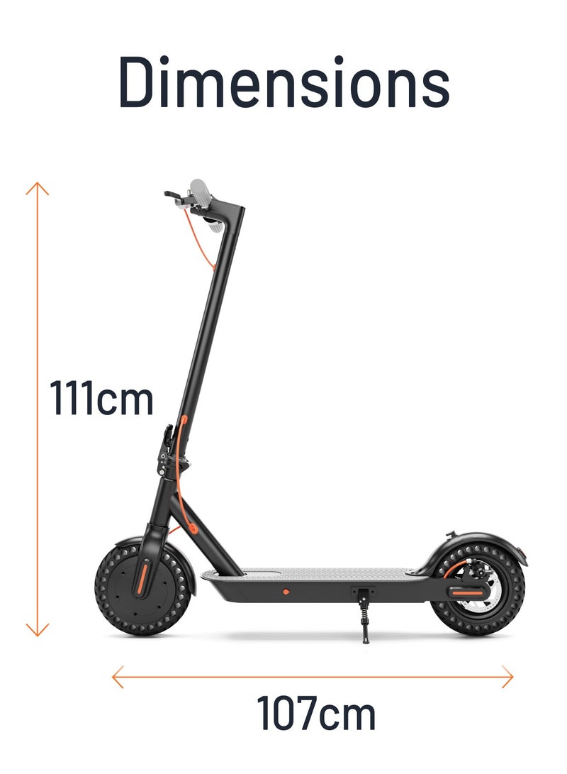Electric City Scooter Pro 250W with Helmet / Included Phone Mount / 80kg Load / Durable Aluminum Alloy Scooter / Foldable - Black