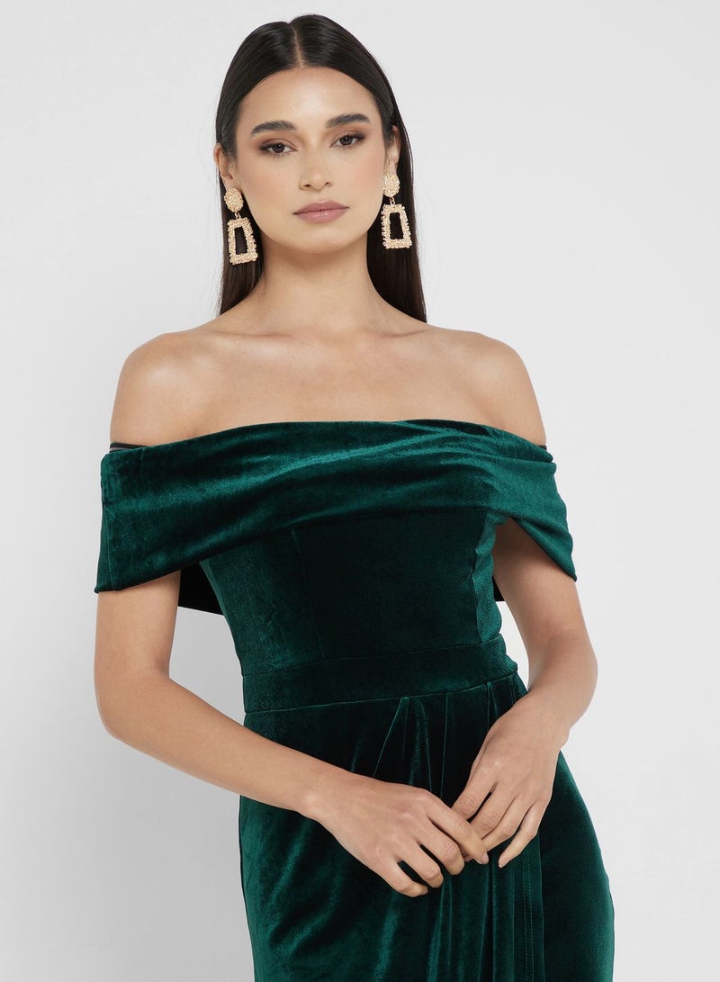 Velvet Off-Shoulder Dress