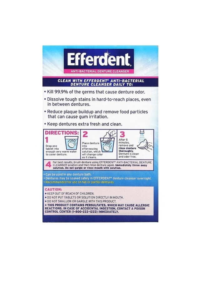 Anti Bacterial Denture Cleanser Complete Clean 102 Tablets