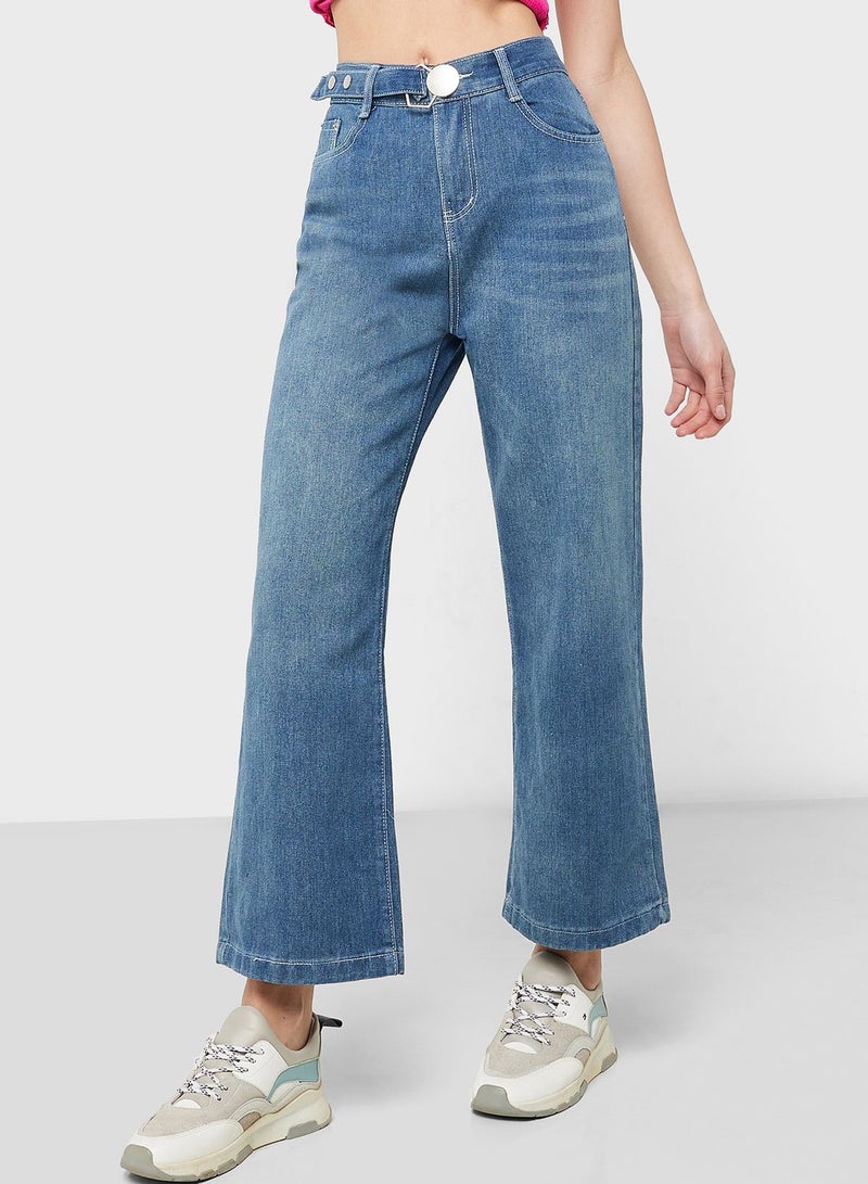 High Waist Straight Fit Jeans