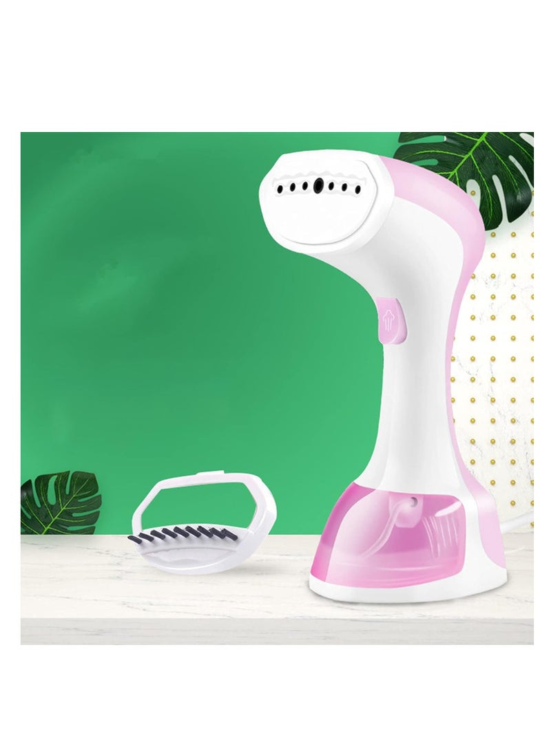 1200W Handheld Clothes Garment 2-in-1 Vertically & Horizontally Steam Fabric Steamer 170mL Steamer Hand Steam Iron Portable Ironing Wrinkle Remover Fast Heat-up pink