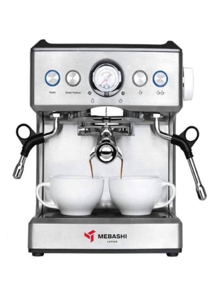 Mebashi Espresso Commercial Coffee Machine, 2.1L, 20Bar Pressure, Multicolor (Silver)