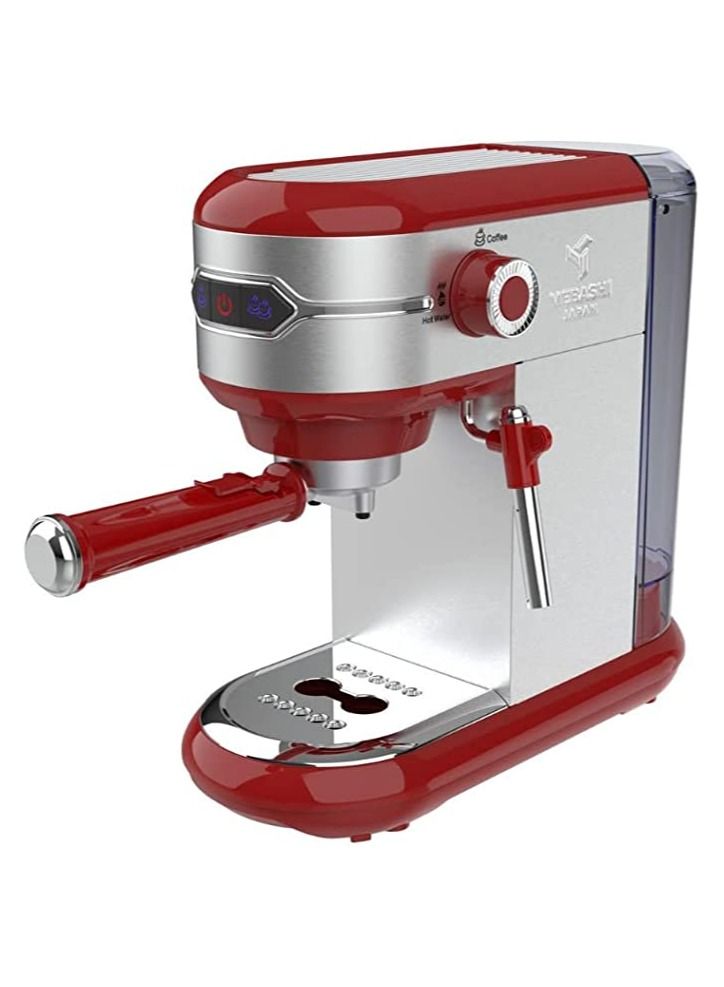 Mebashi Espresso Coffee Maker ECM-2026, 1.25L / 20Bar Pressure (Red)