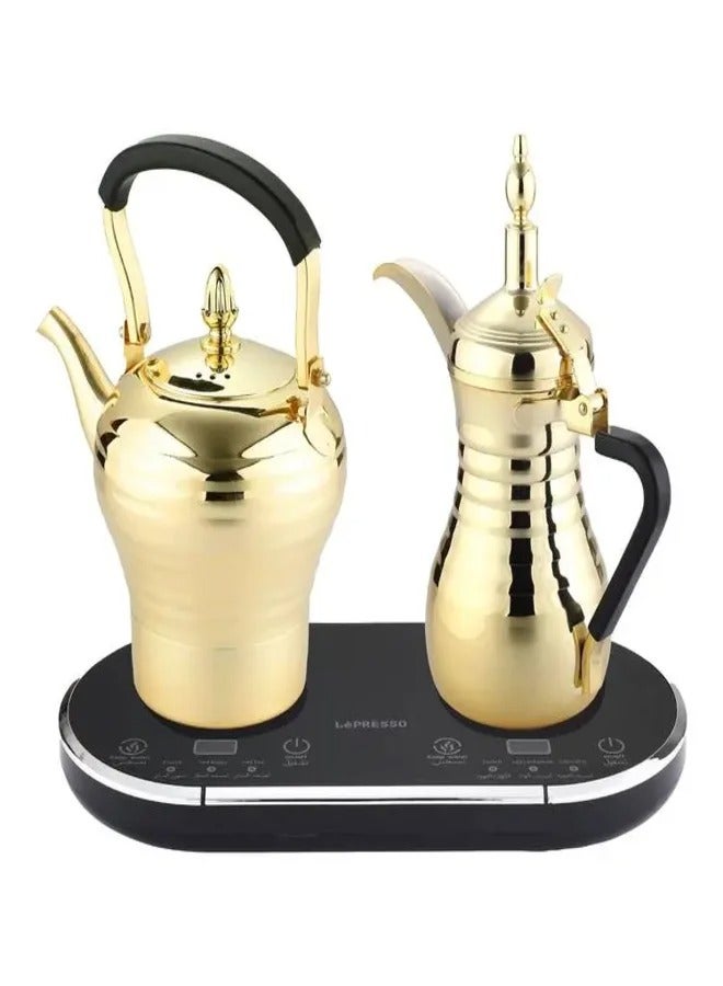 LePresso Electrical Arabic Coffee and Tea Dallah with Tea and Coffee Pot 1600W