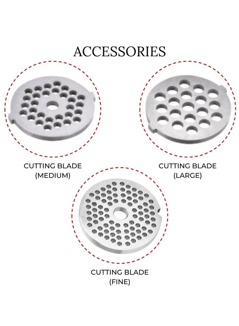 Mebashi 3-in-1 Stand Bowl Mixer Kitchen Machine, 1300W With 6.7L Stainless Steel Bowl K-Beater, Whisk, Dough Hook, Blender(ME-SBM1108W) (White)