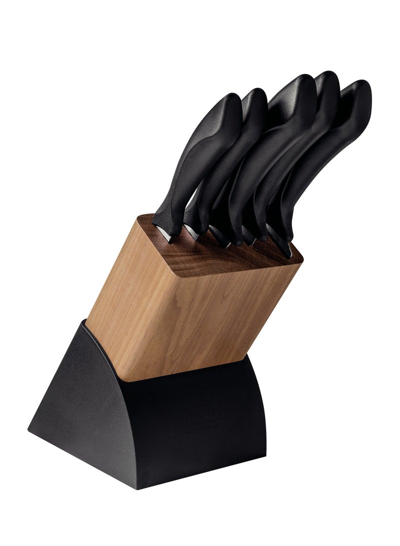 Affilata 6 Pieces Knife Set with Stainless Steel Blade and Black Polypropylene Handle