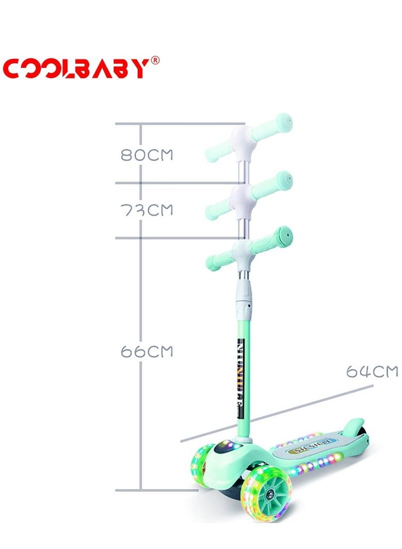 Music and Light Adjustable Handle kids Scooter